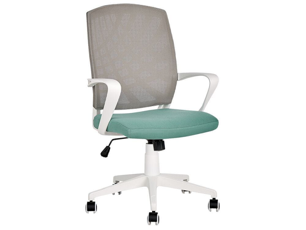 Beliani Otočná kancelárska stolička sivá/modrá BONNY